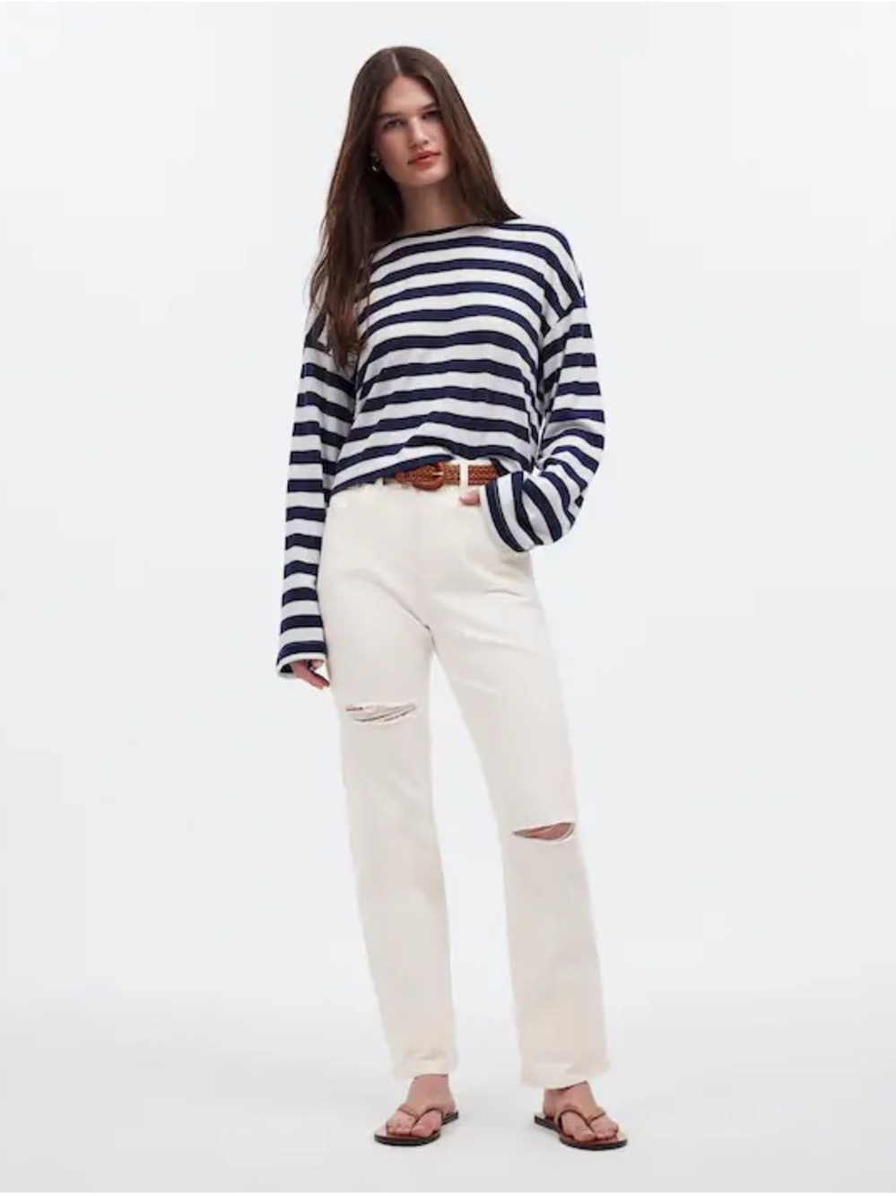 New Madewell The '90s Straight Jean Tile White High Rise Women's Size 28 NWT